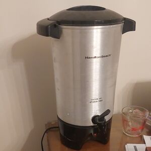 Hamilton Beach Silver and Black Coffee & Tea Dispenser